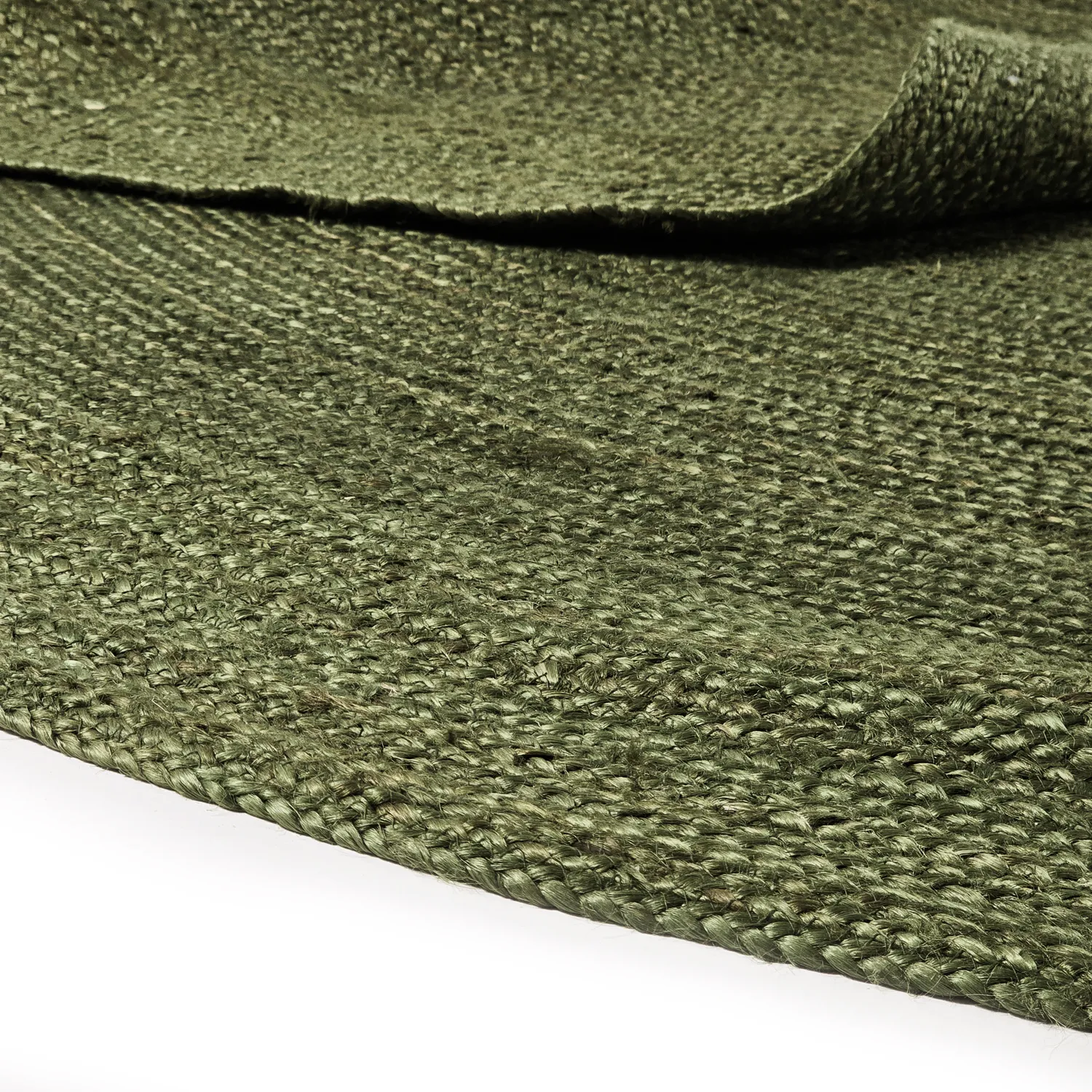 Rond jute vloerkleed - Amasia (militair groen)