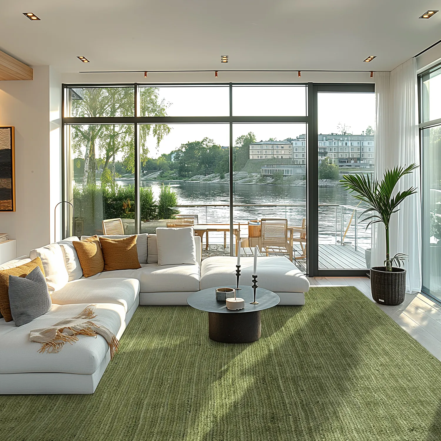 Jute-vloerkleed - Amasia (militair groen)