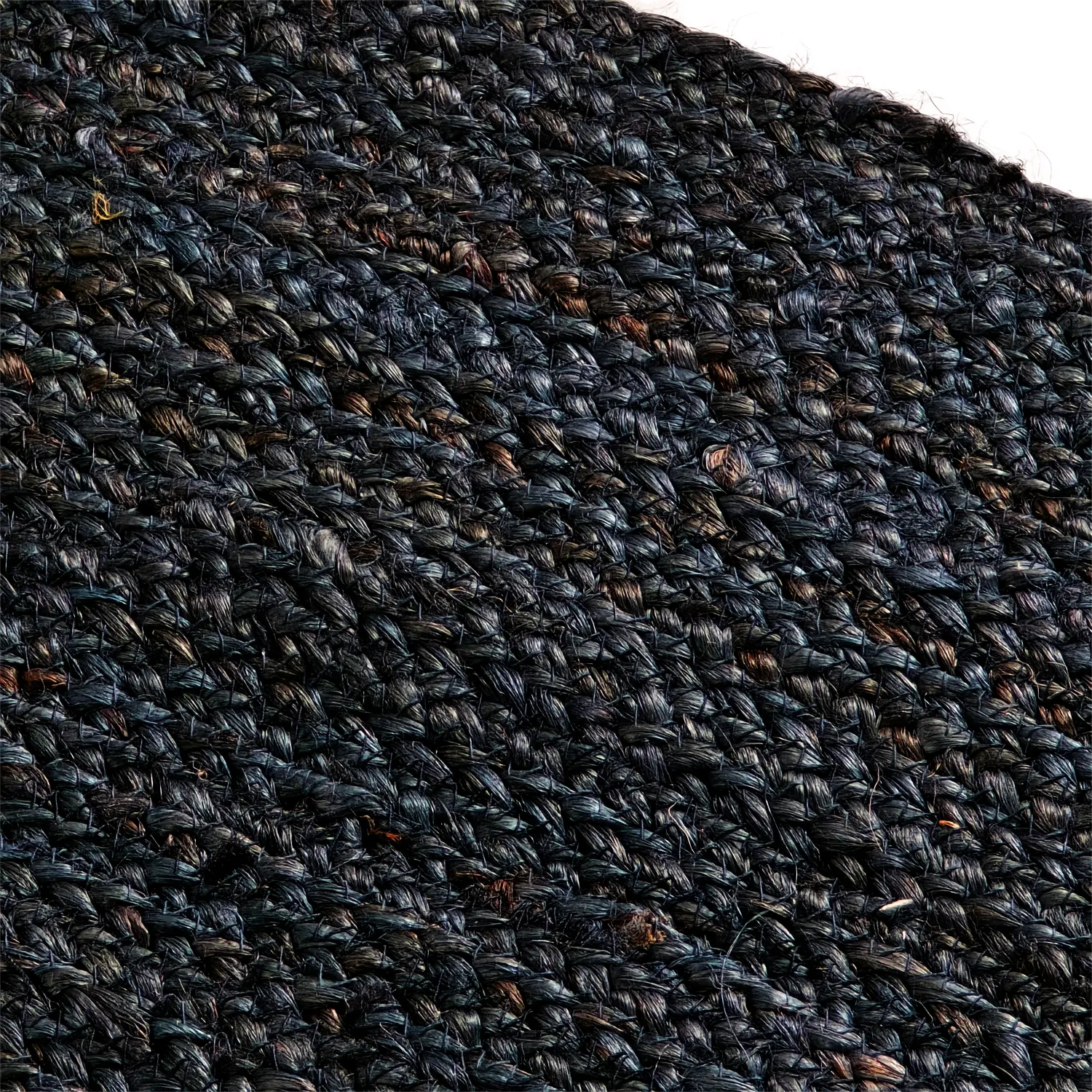 Rond jute vloerkleed - Amasia (donkerblauw)