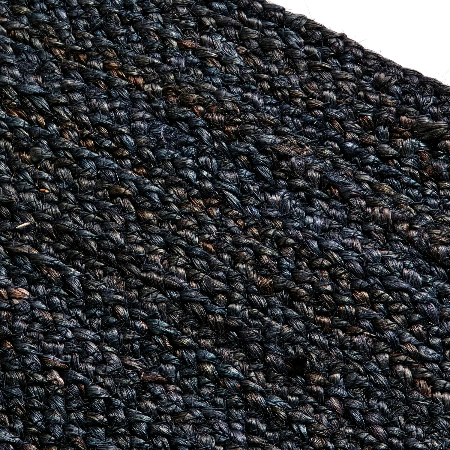 Rond jute vloerkleed - Amasia (donkerblauw)