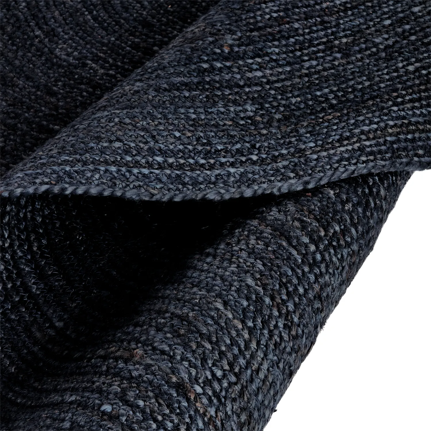 Rond jute vloerkleed - Amasia (donkerblauw)