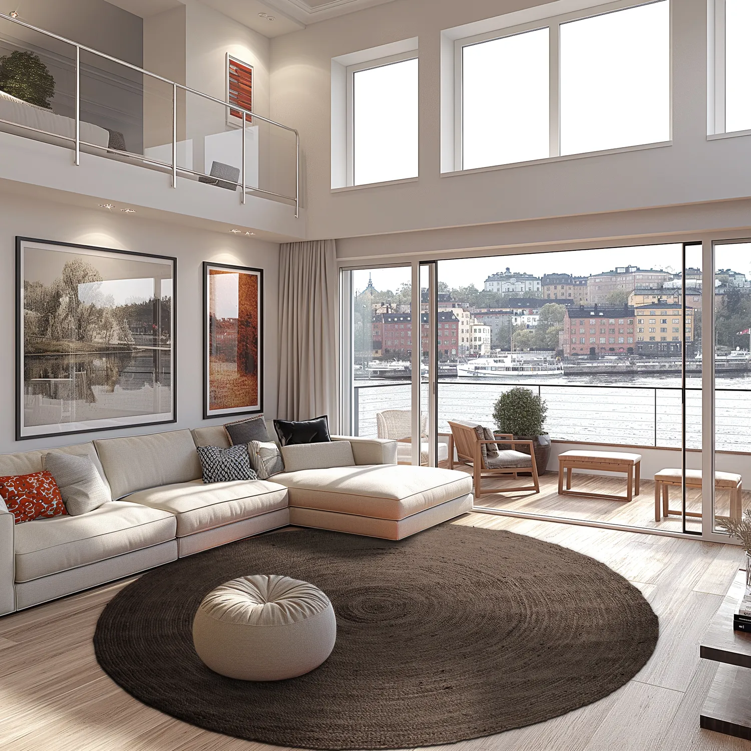 Rond jute vloerkleed - Amasia (donker taupe)