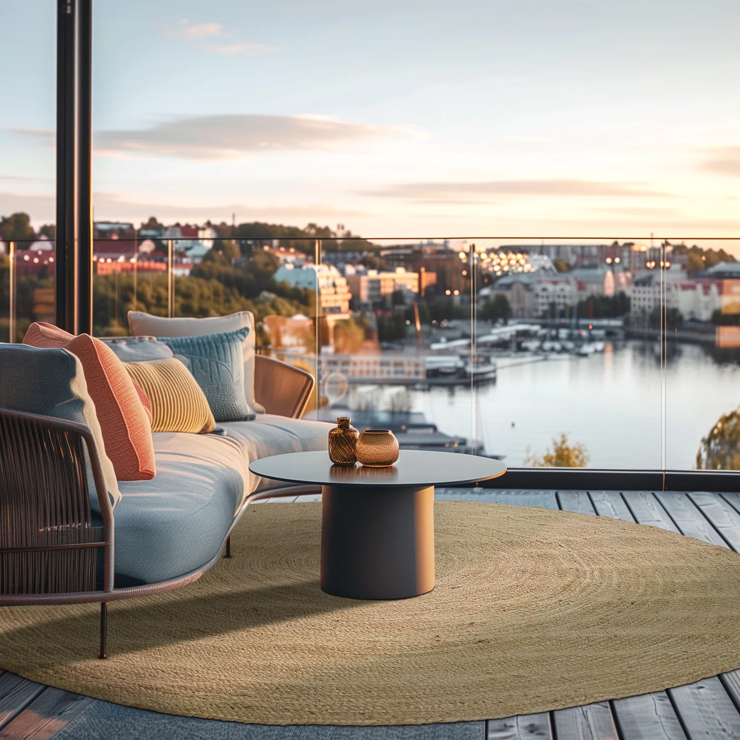 Rond jute vloerkleed - Amasia (natuur)