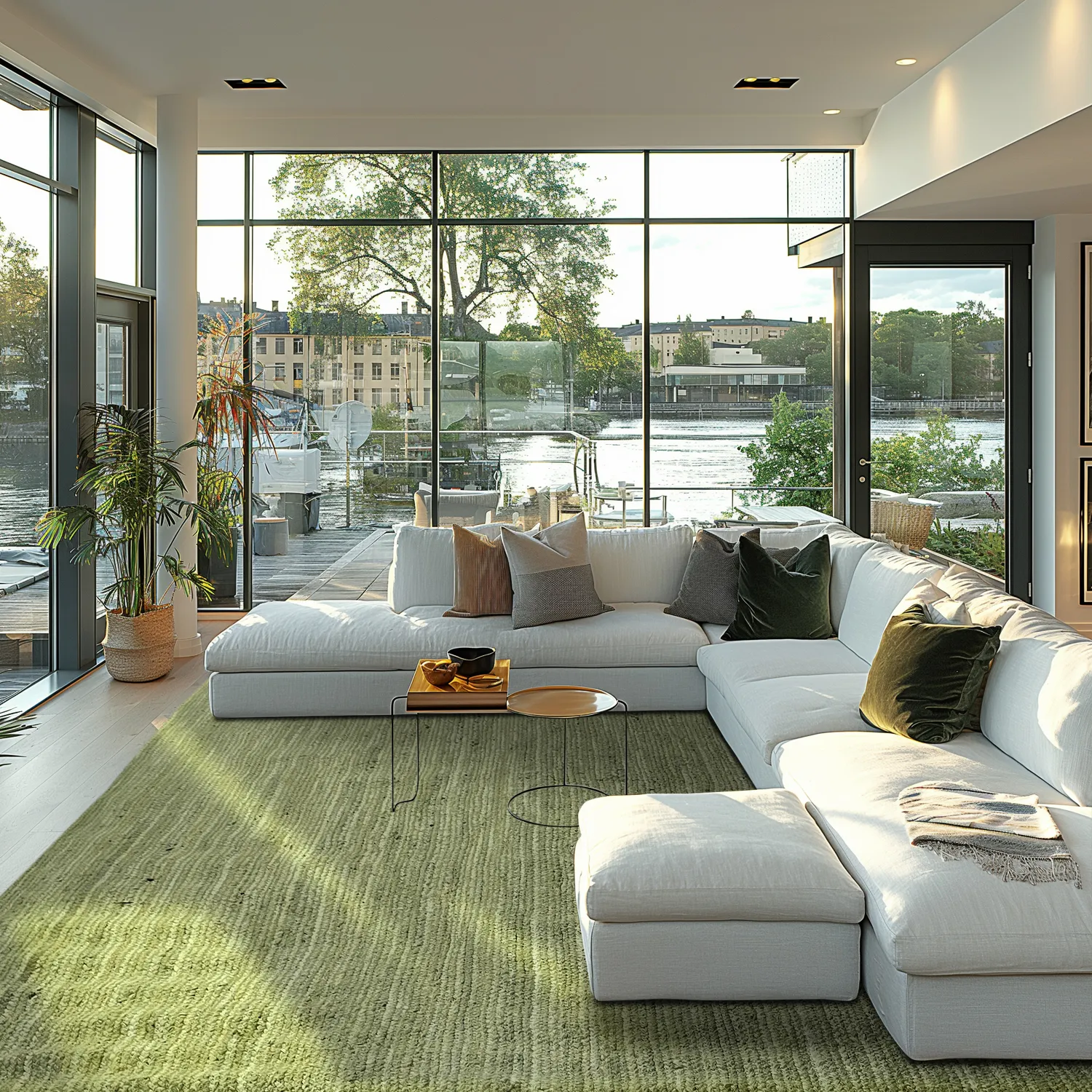 Jute-vloerkleed - Amasia (olijf)