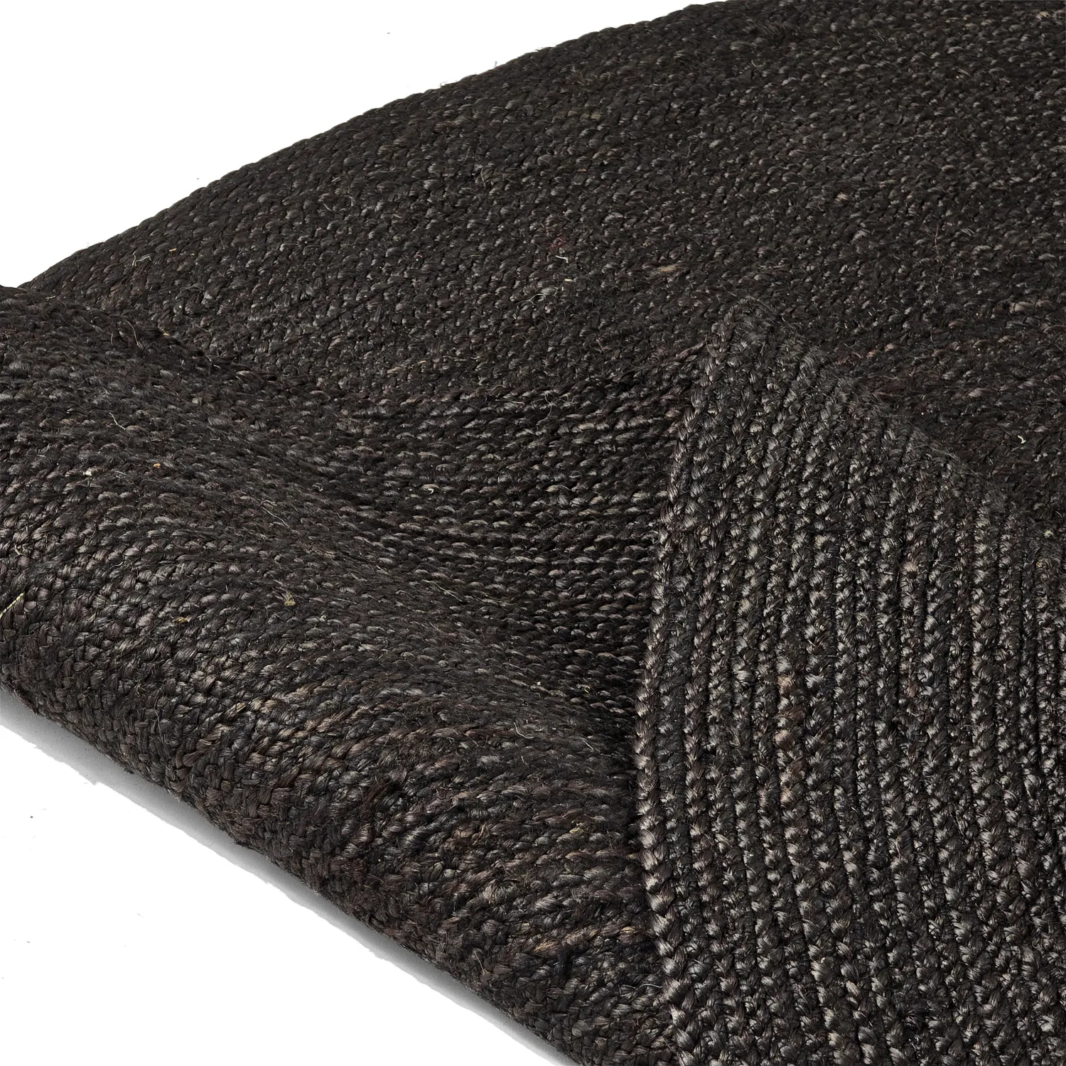 Rond jute vloerkleed - Amasia (zwart)