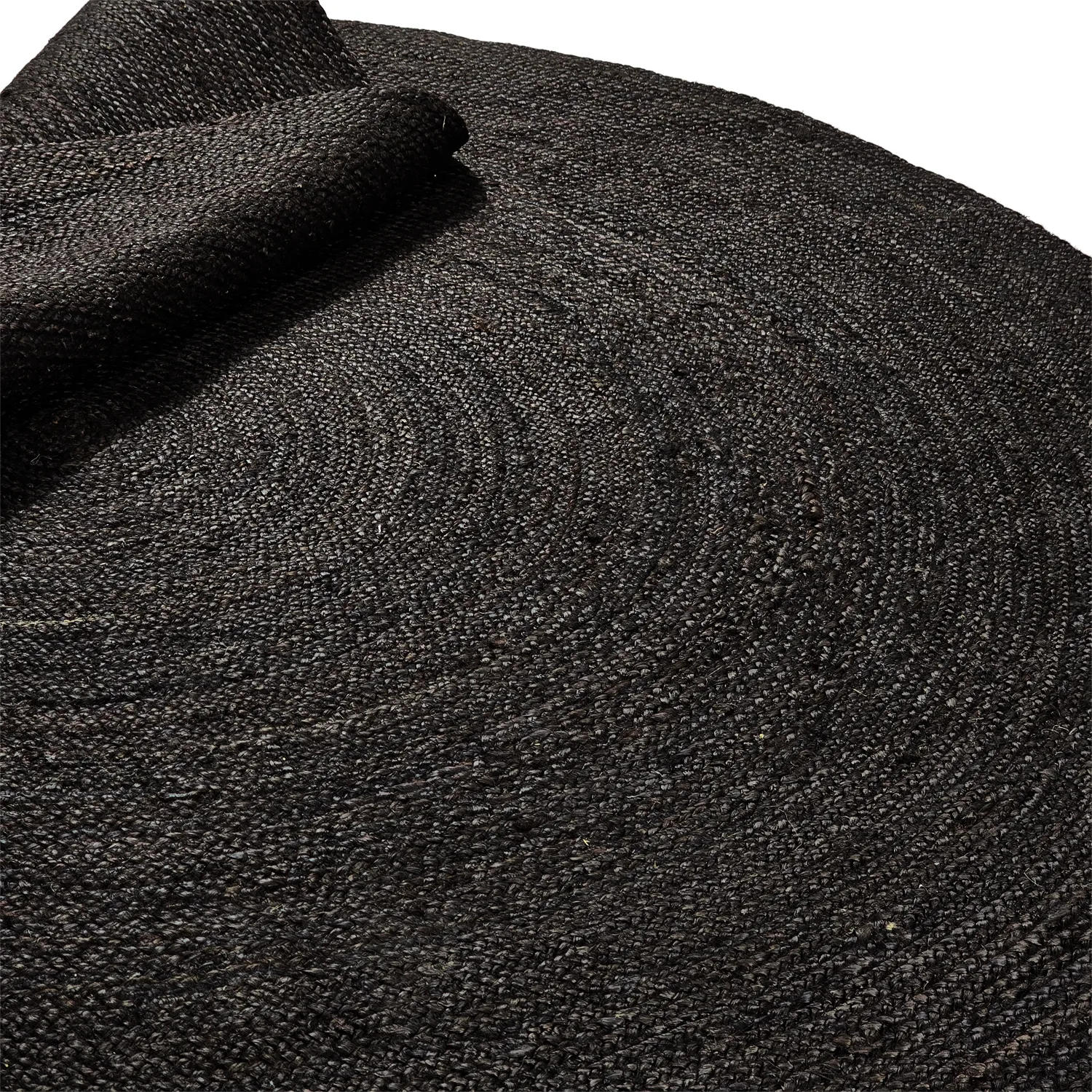 Rond jute vloerkleed - Amasia (zwart)