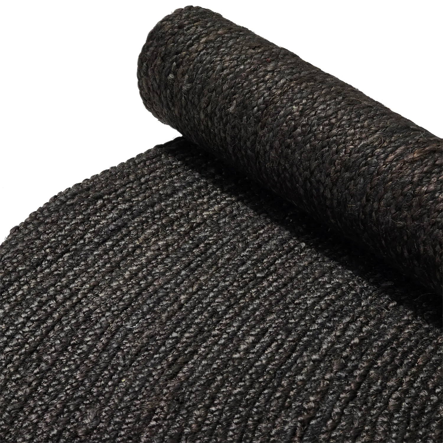 Rond jute vloerkleed - Amasia (zwart)
