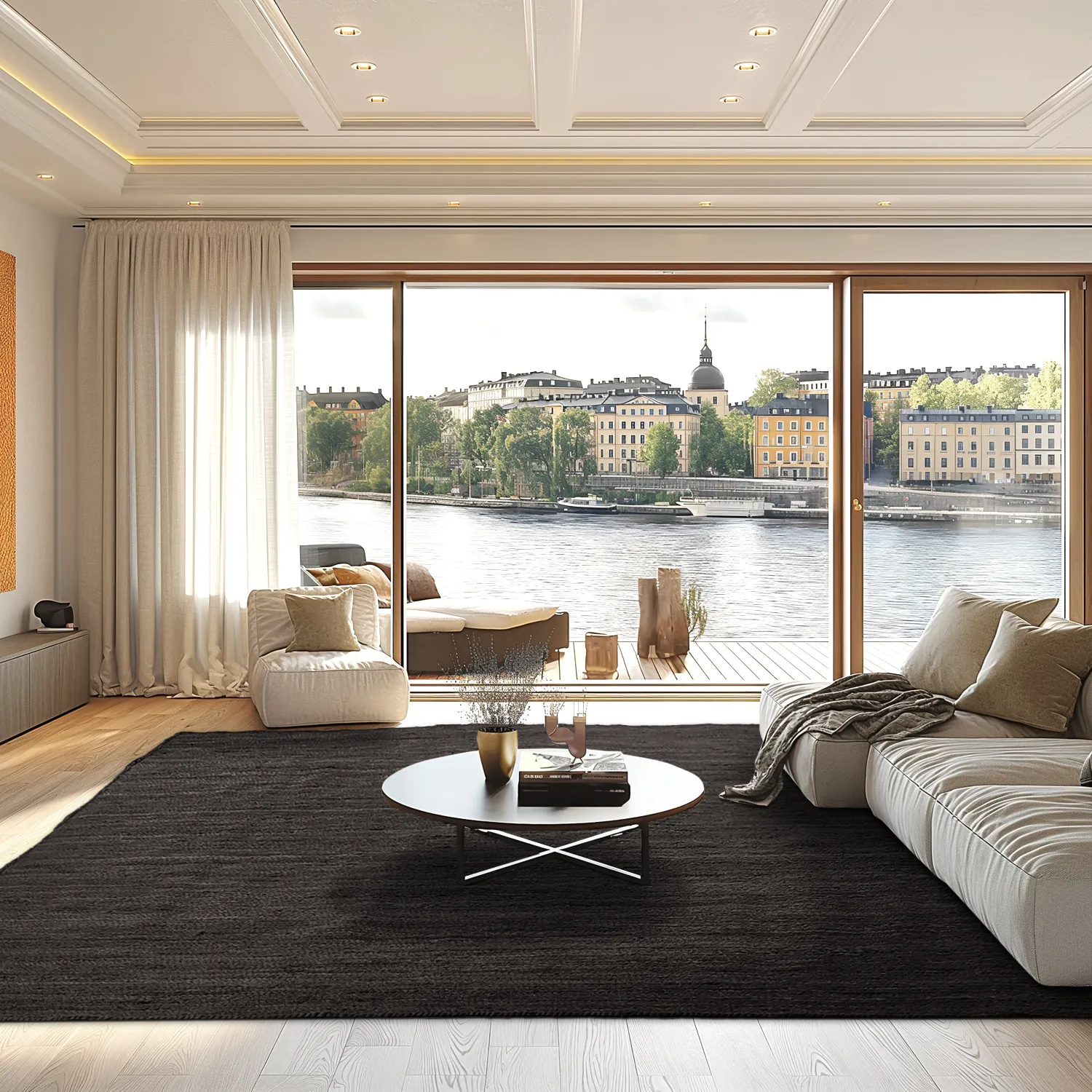 Jute-vloerkleed - Amasia (zwart)