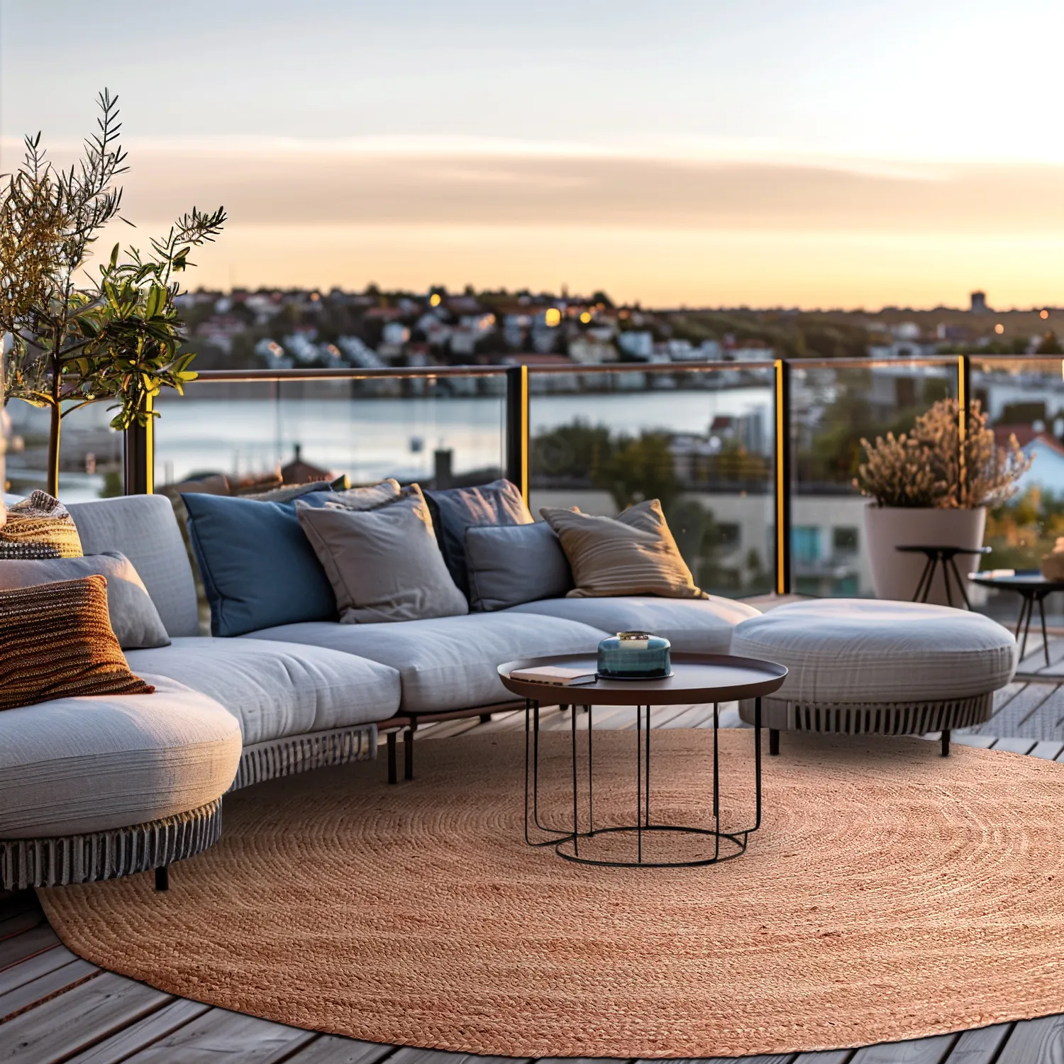 Rond jute vloerkleed - Amasia (tan)