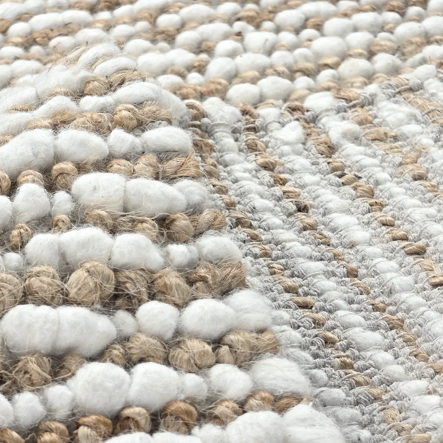 Jute-vloerkleed - Bally Jute/wool Bubble (natuur/wit)