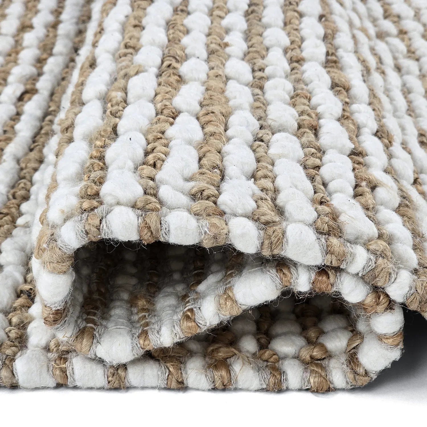 Jute-vloerkleed - Bally Jute/wool Bubble (natuur/wit)