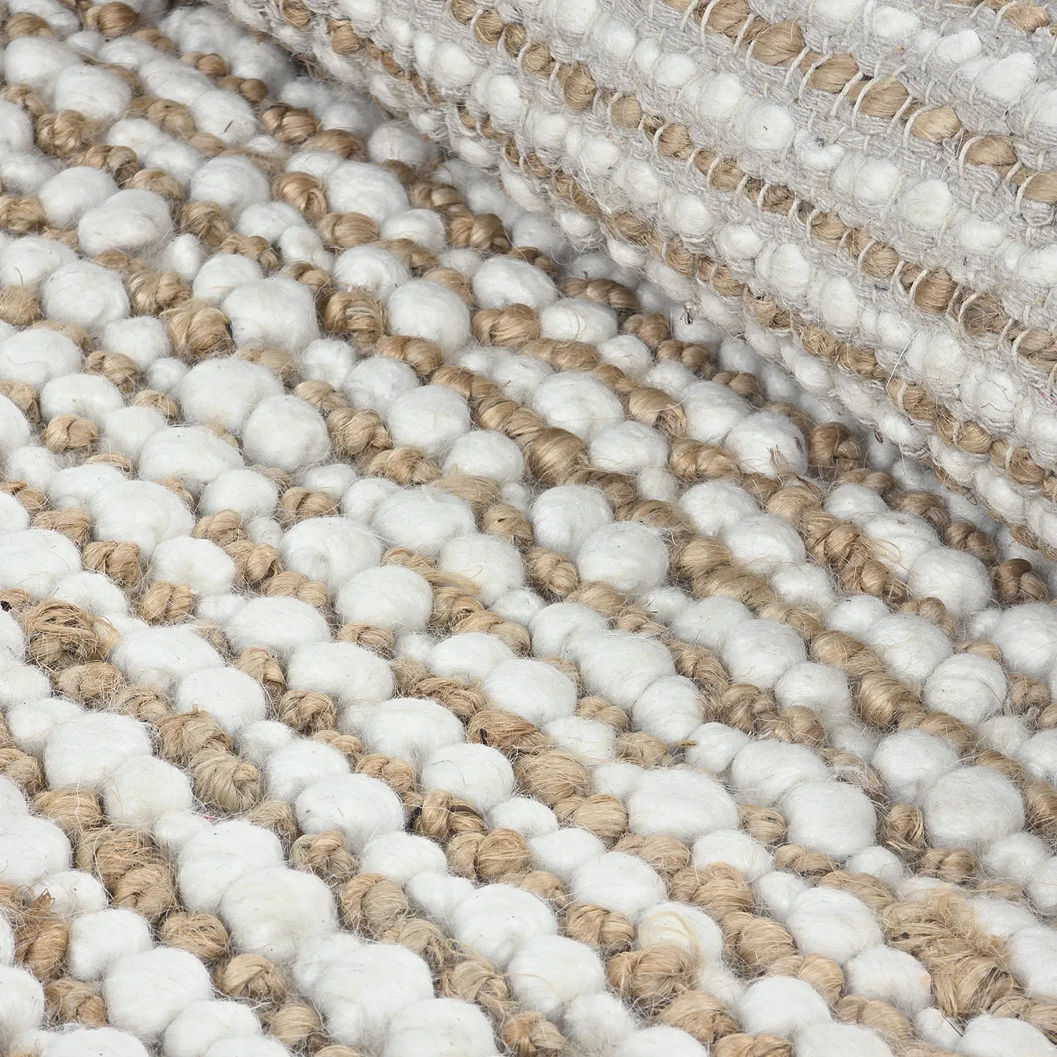 Jute-vloerkleed - Bally Jute/wool Bubble (natuur/wit)