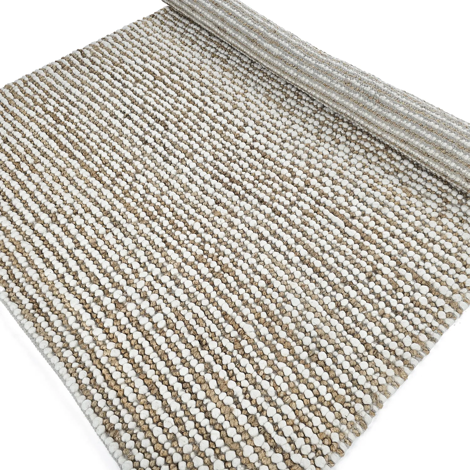 Jute-vloerkleed - Bally Jute/wool Bubble (natuur/wit)