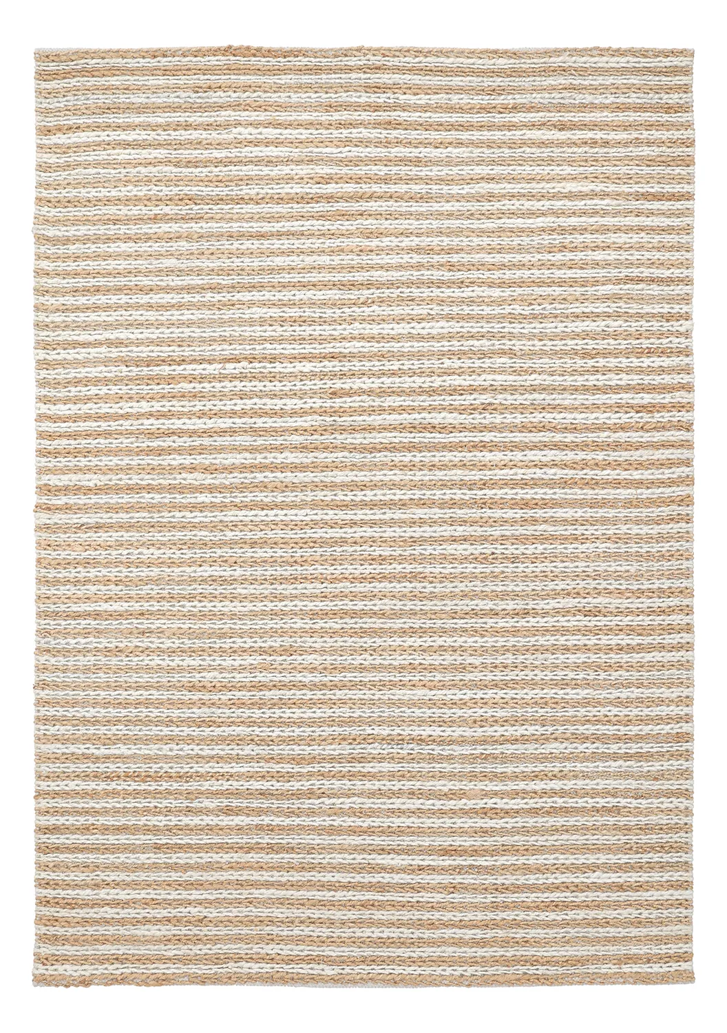 Jute-vloerkleed - Howrah Braided Jute (natuur/wit)