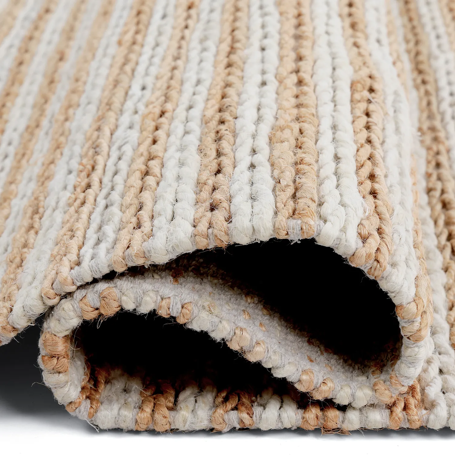 Jute-vloerkleed - Howrah Braided Jute (natuur/wit)