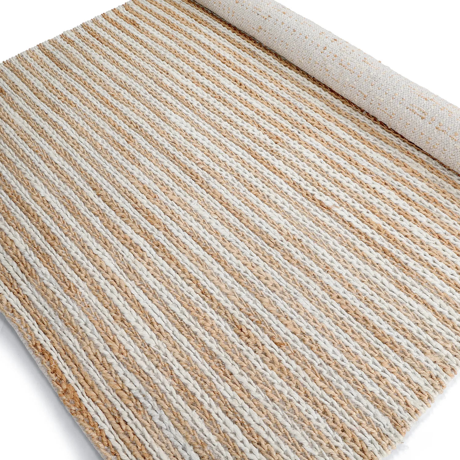 Jute-vloerkleed - Howrah Braided Jute (natuur/wit)
