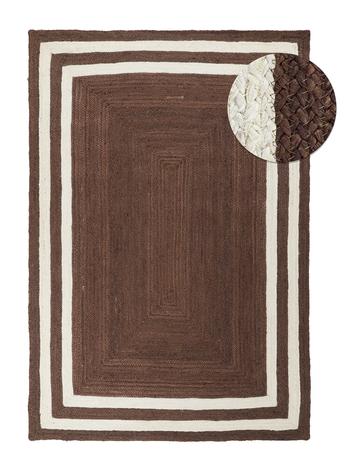 Jute-vloerkleed - Jessore (bruin/wit)