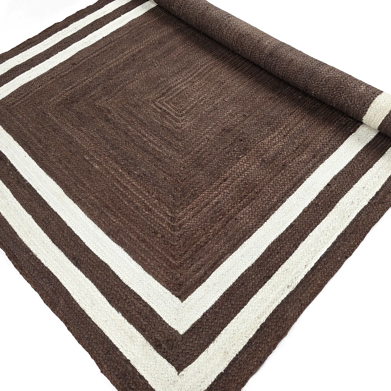 Jute-vloerkleed - Jessore (bruin/wit)