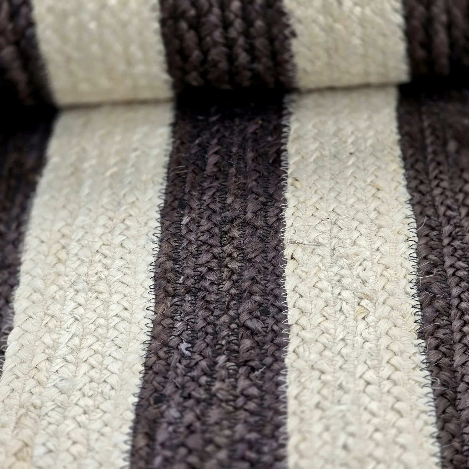 Jute-vloerkleed - Jessore (donker taupe/wit)