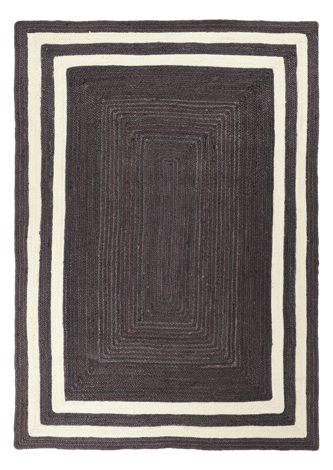 Jute-vloerkleed - Jessore (donker taupe/wit)