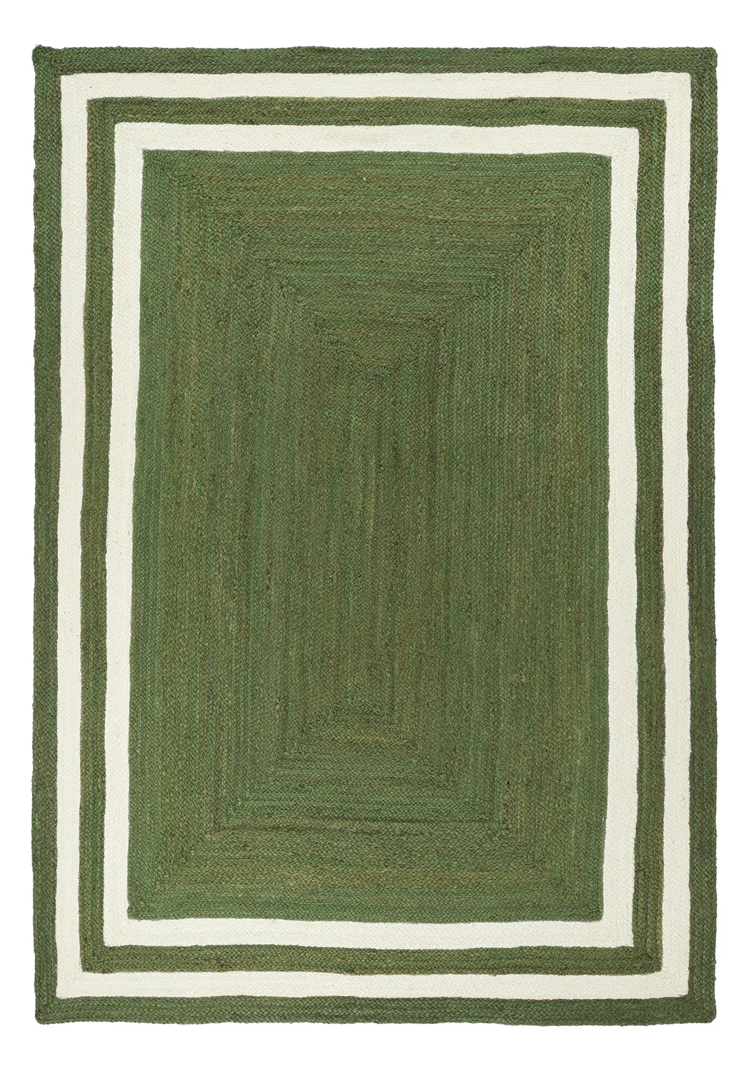 Jute-vloerkleed - Jessore (militair groen/wit)