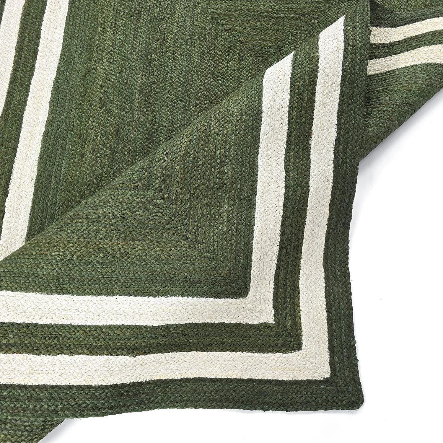 Jute-vloerkleed - Jessore (militair groen/wit)