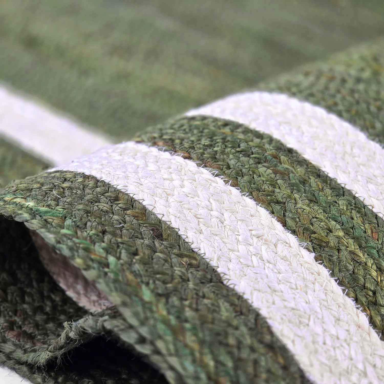 Jute-vloerkleed - Jessore (militair groen/wit)