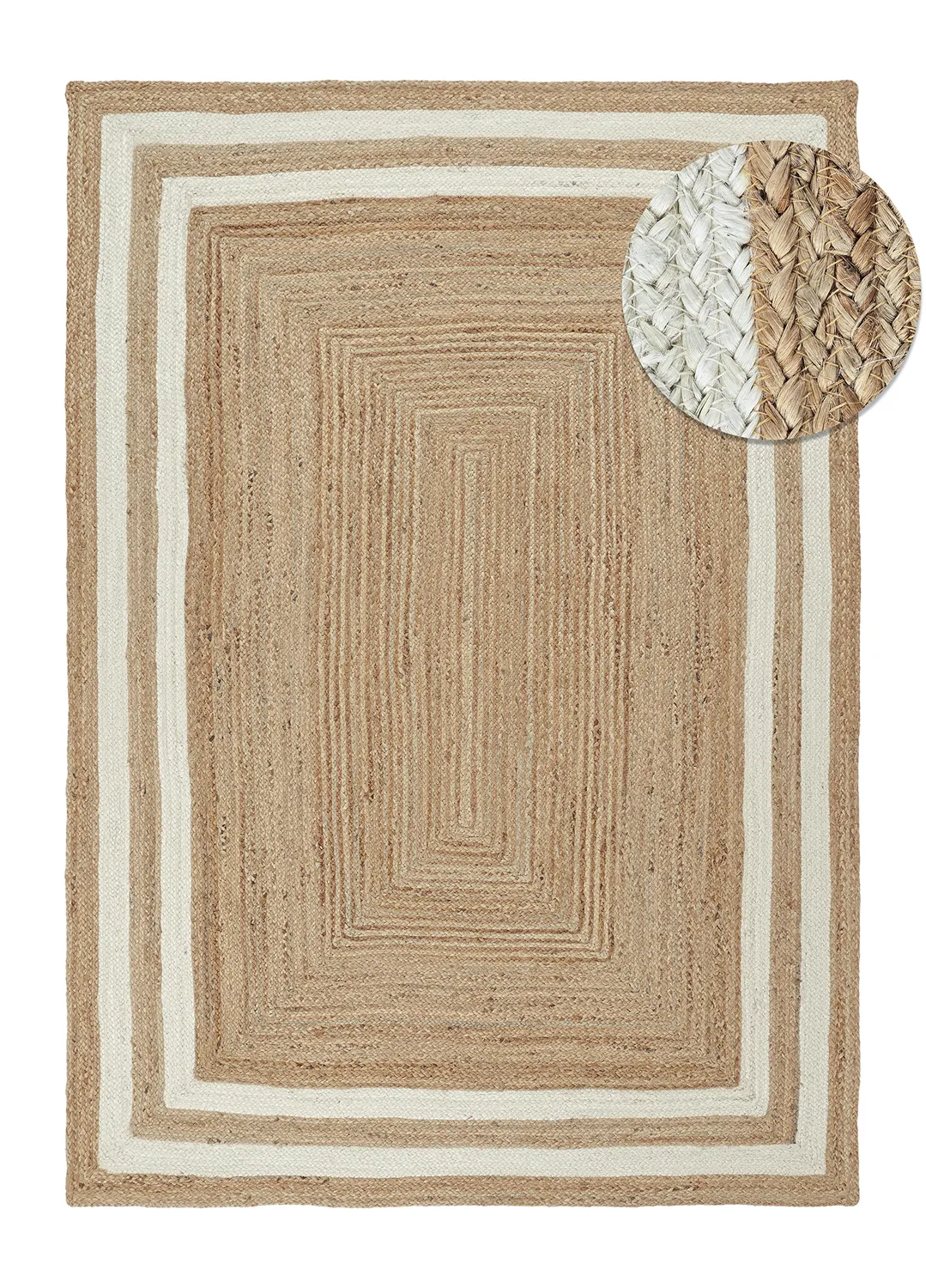 Jute-vloerkleed - Jessore (natuur/wit)