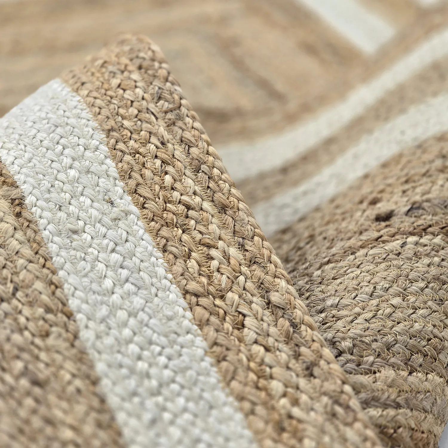 Jute-vloerkleed - Jessore (natuur/wit)