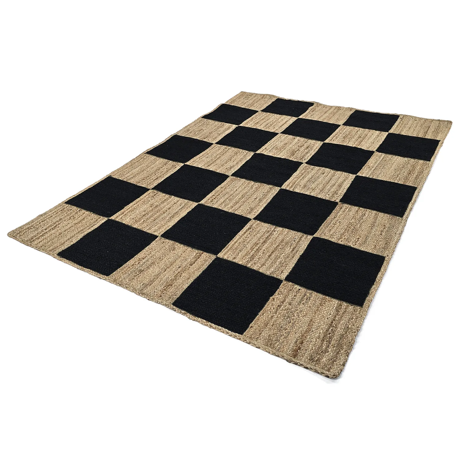 Jute-vloerkleed - Khulna (natuurlijk/zwart)