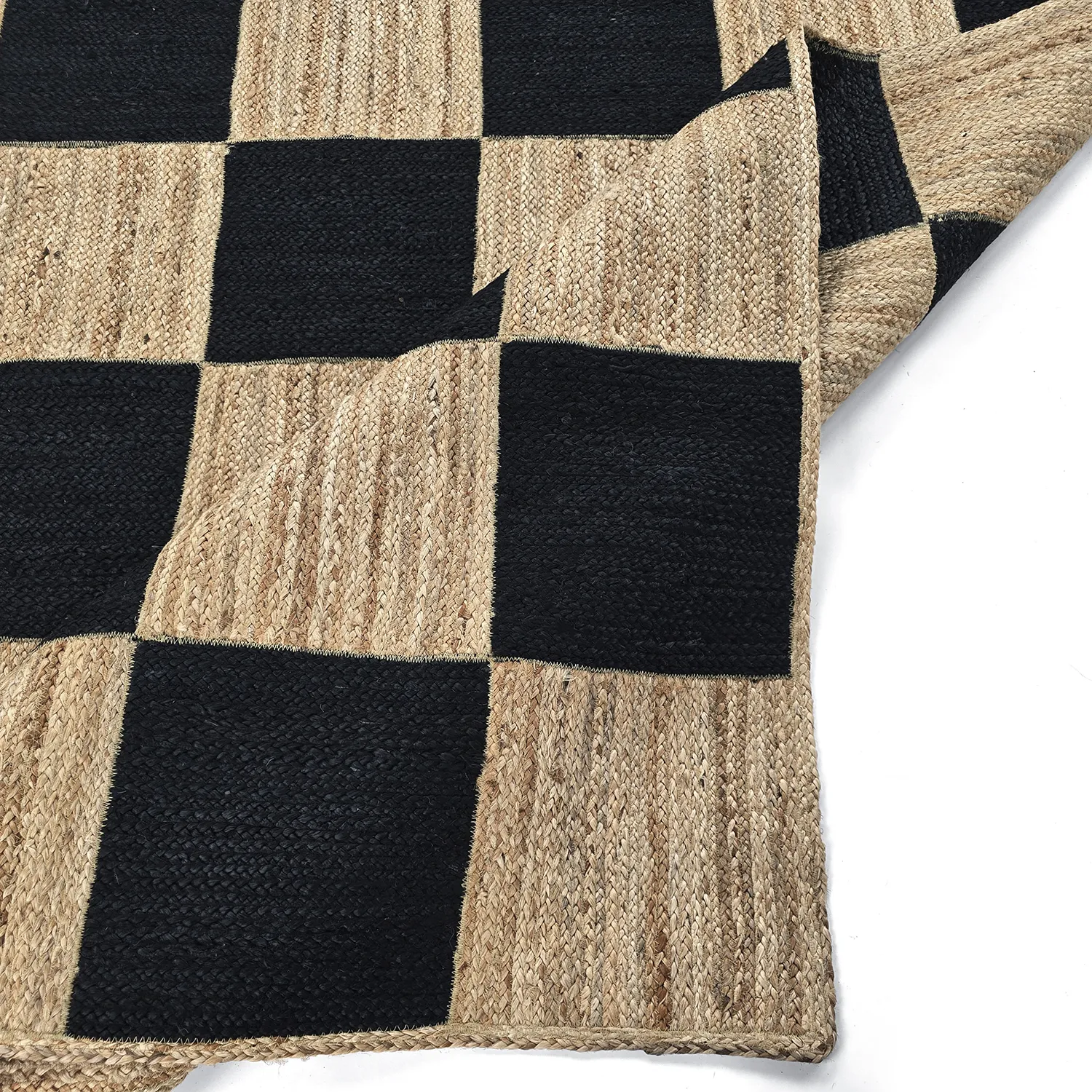 Jute-vloerkleed - Khulna (natuurlijk/zwart)