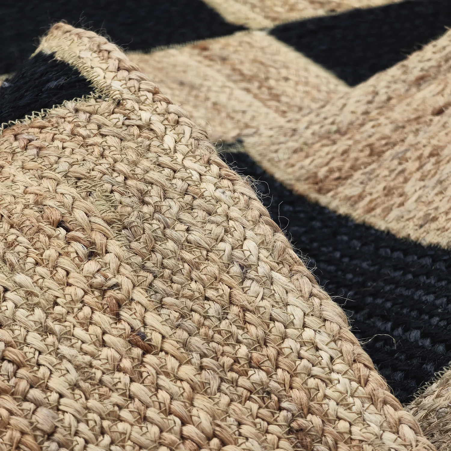 Jute-vloerkleed - Khulna (natuurlijk/zwart)