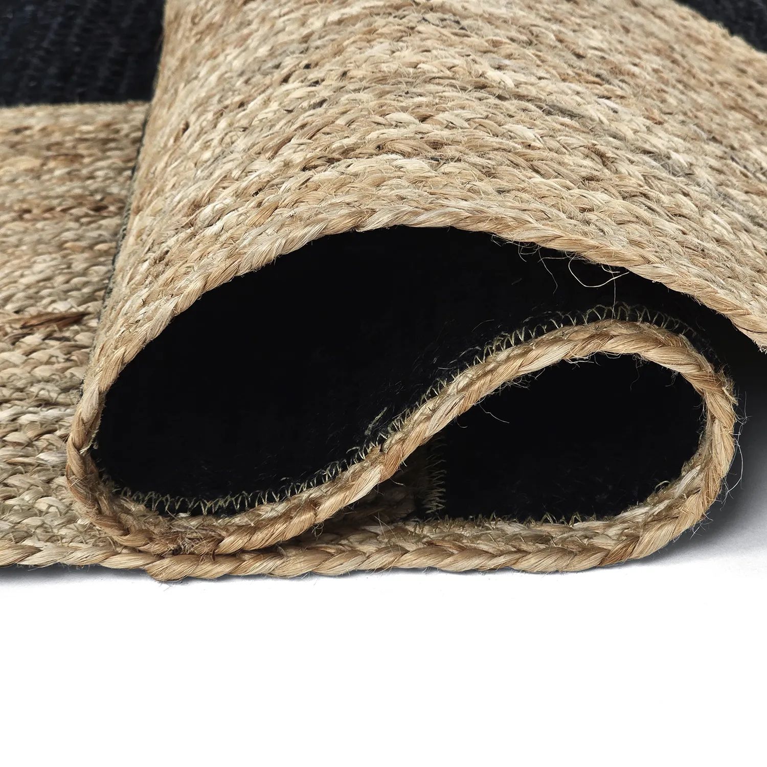 Jute-vloerkleed - Khulna (natuurlijk/zwart)