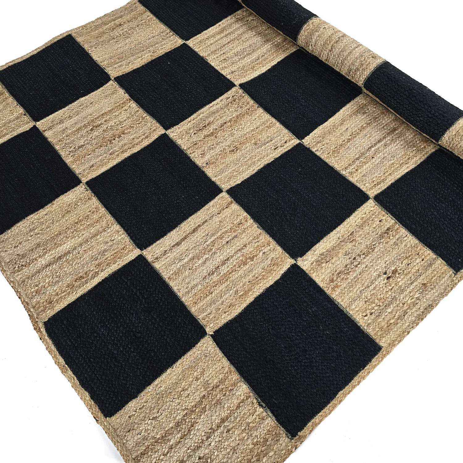 Jute-vloerkleed - Khulna (natuurlijk/zwart)