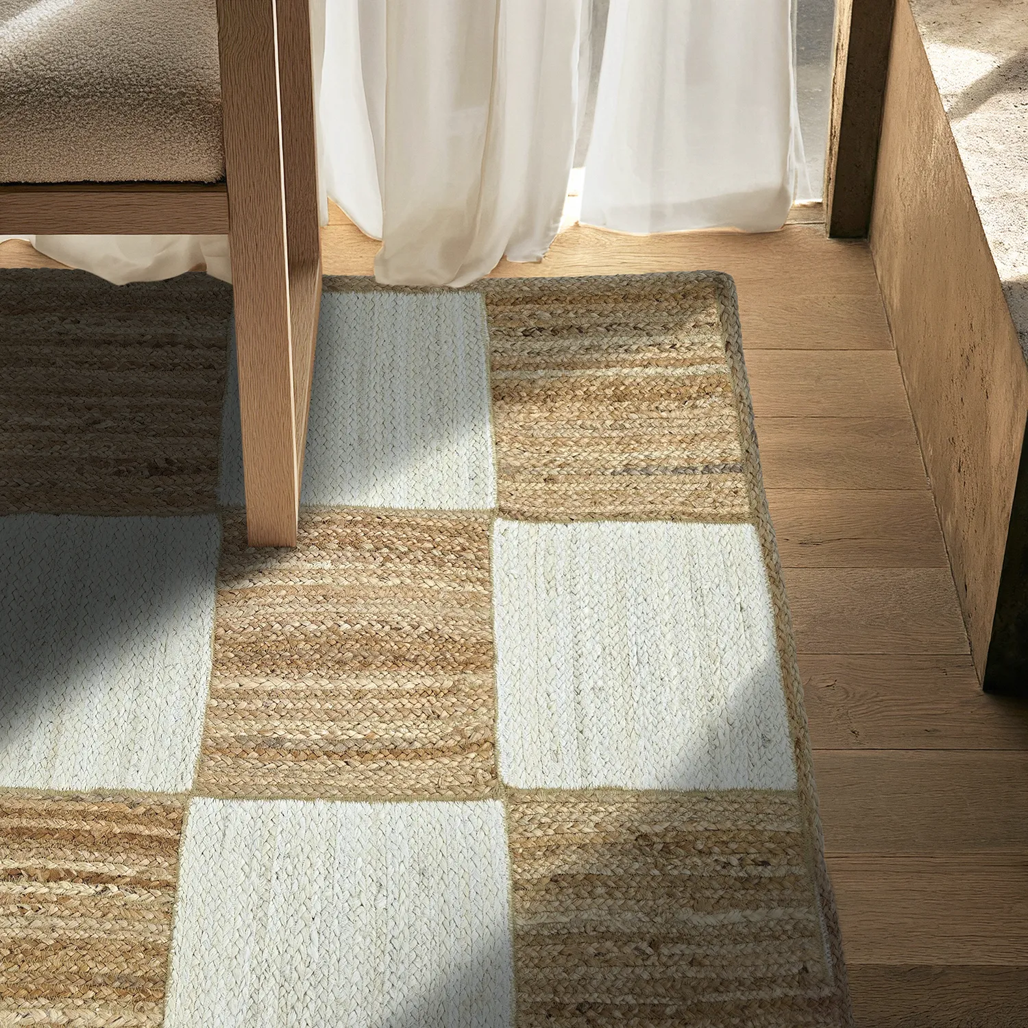 Jute-vloerkleed - Khulna (natuur/wit)