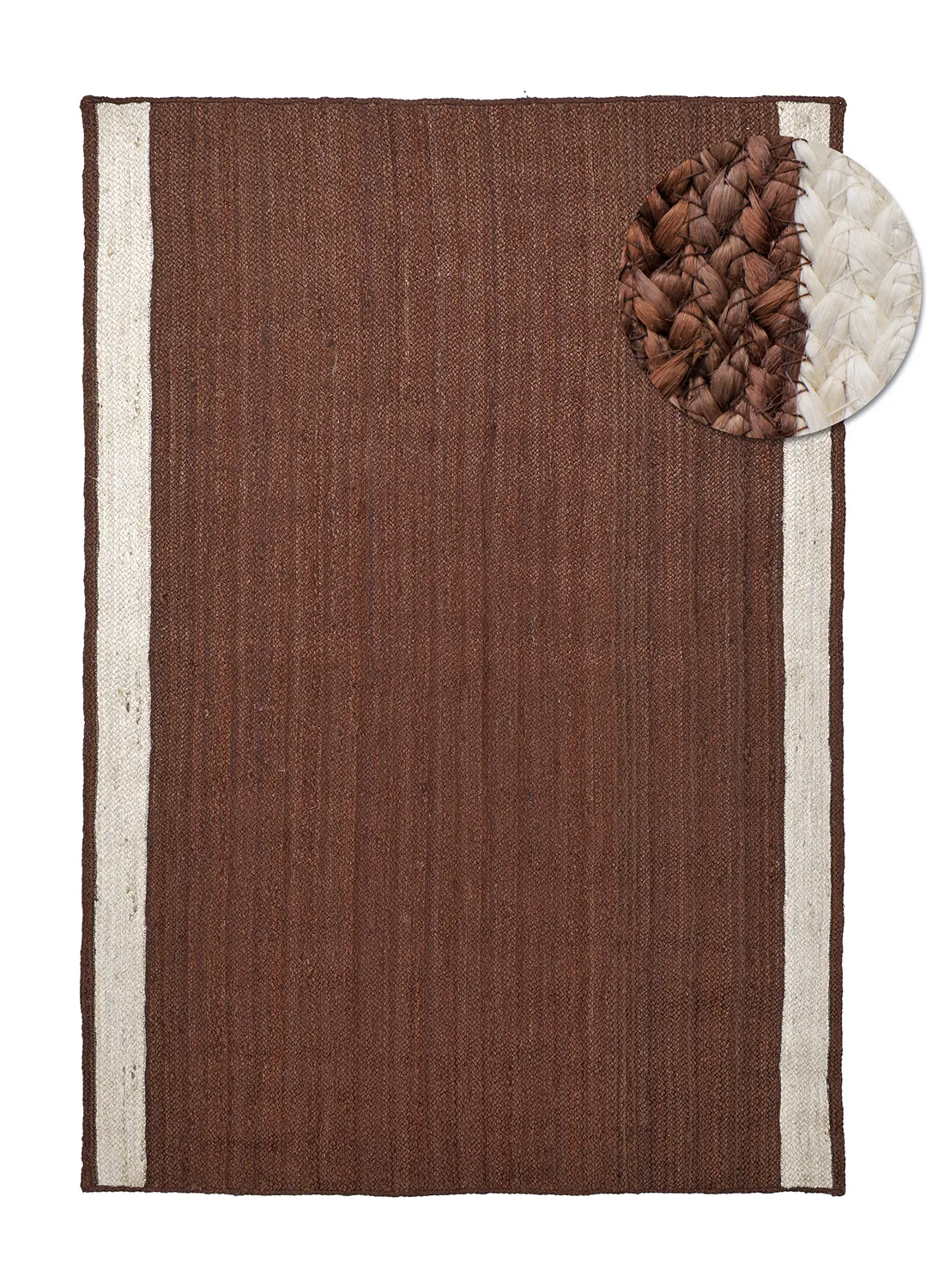 Jute-vloerkleed - Senaki (bruin/wit)