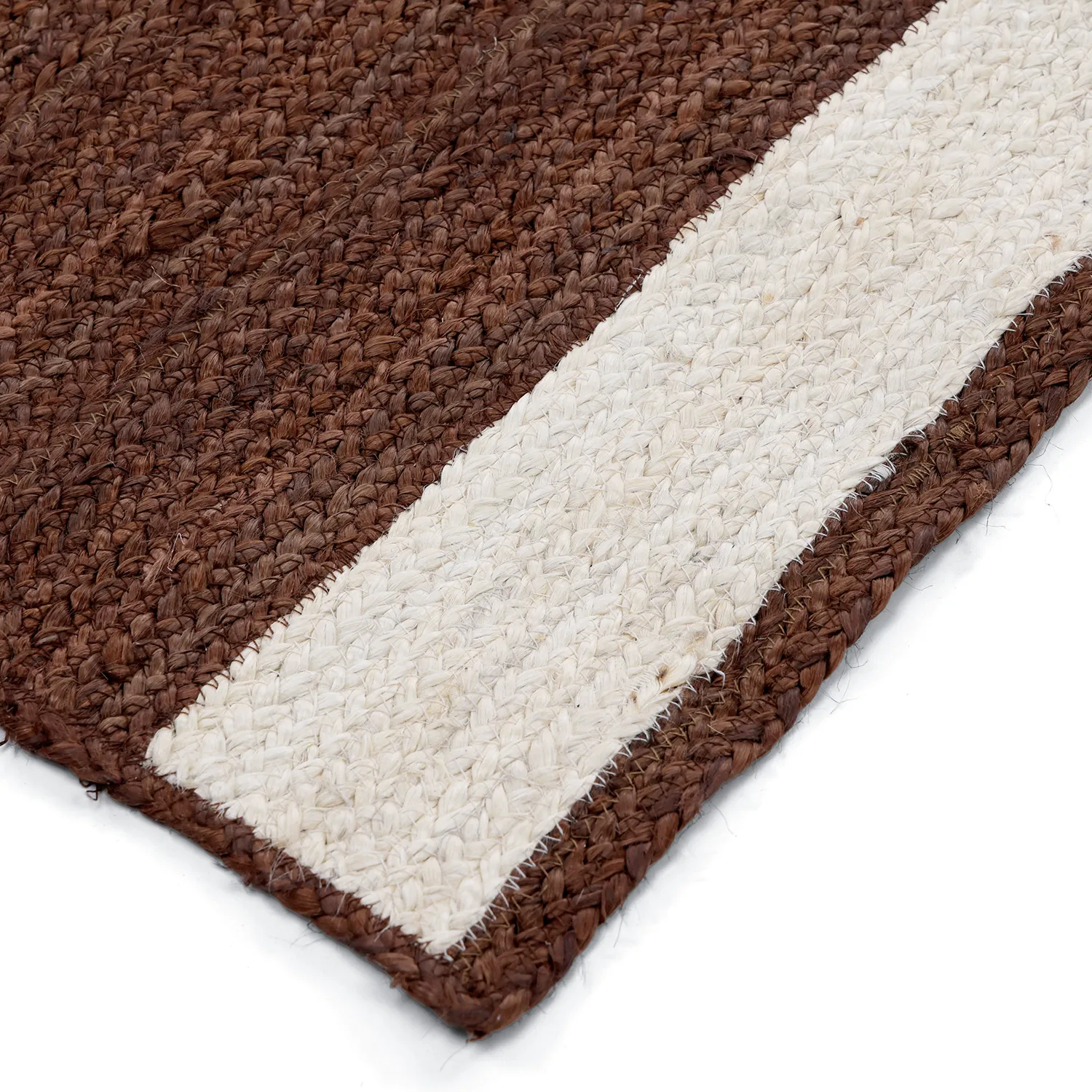 Jute-vloerkleed - Senaki (bruin/wit)