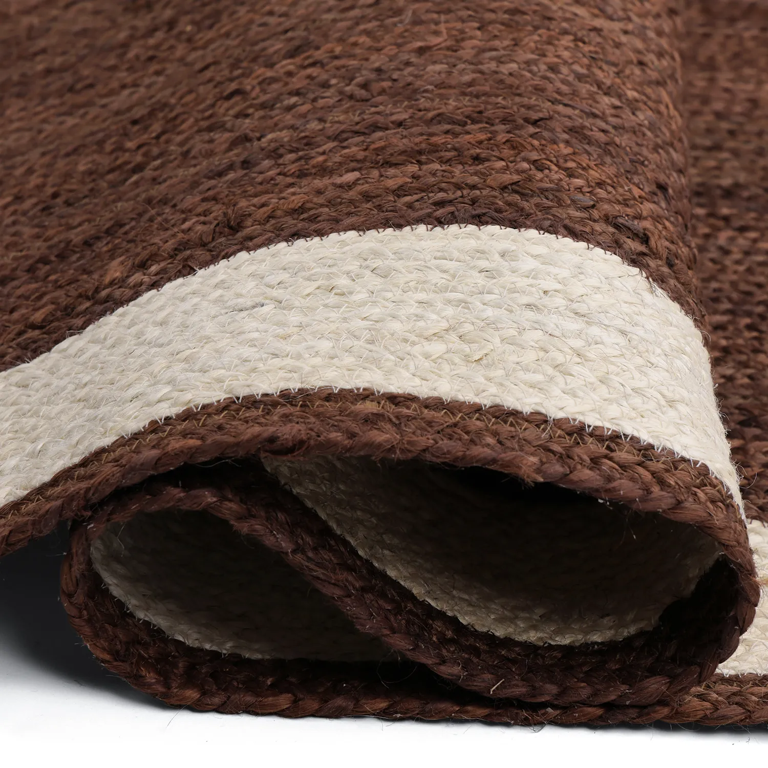 Jute-vloerkleed - Senaki (bruin/wit)