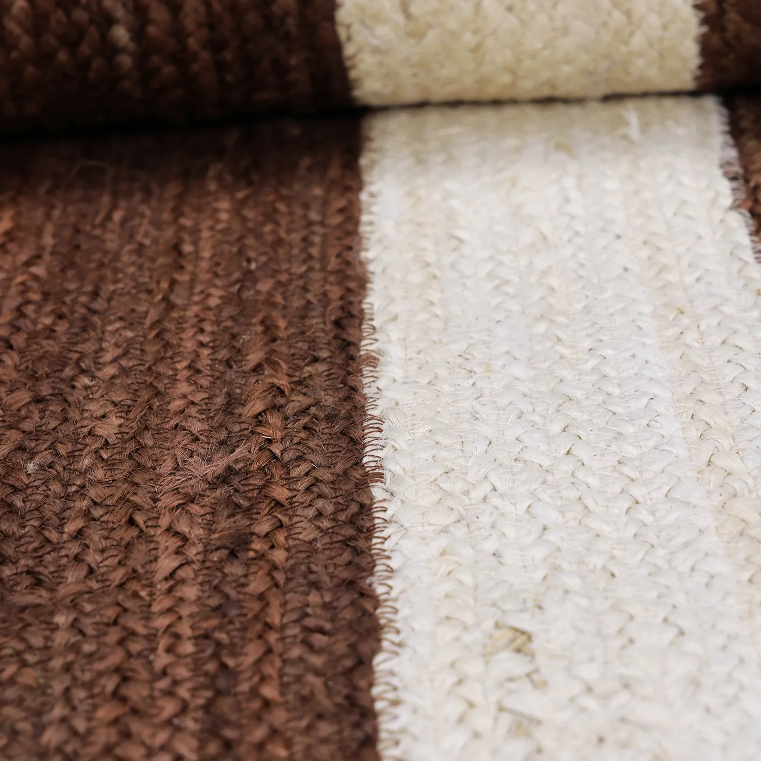 Jute-vloerkleed - Senaki (bruin/wit)