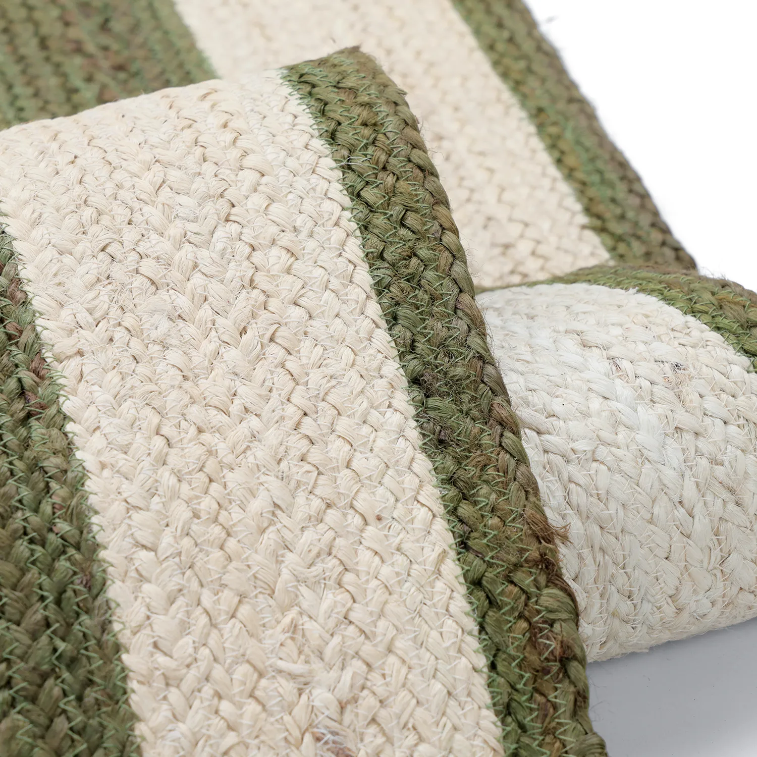 Jute-vloerkleed - Senaki (militair groen/wit)