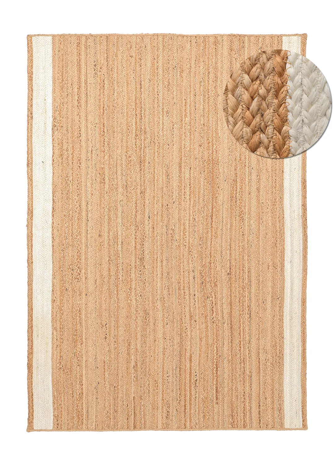 Jute-vloerkleed - Senaki (natuur/wit)