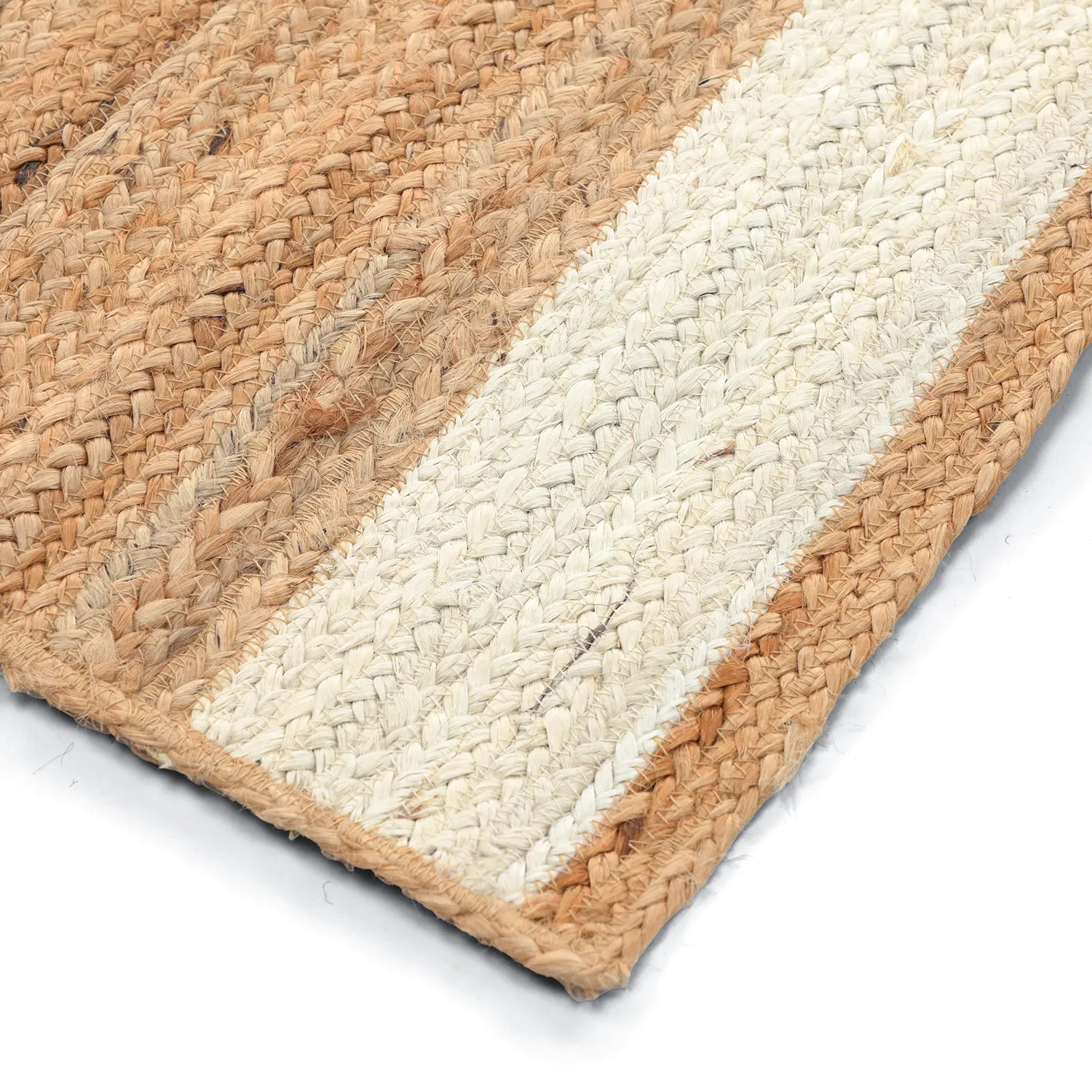 Jute-vloerkleed - Senaki (natuur/wit)