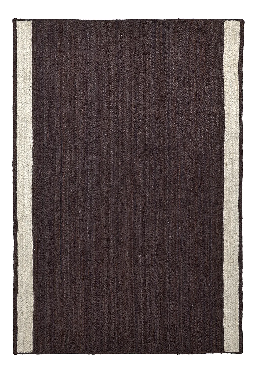 Jute-vloerkleed - Senaki (donker taupe/wit)