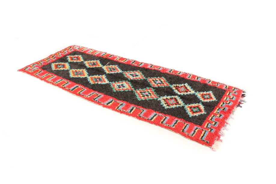 Marokkaanse Berber tapijt Boucherouite 300 x 120 cm