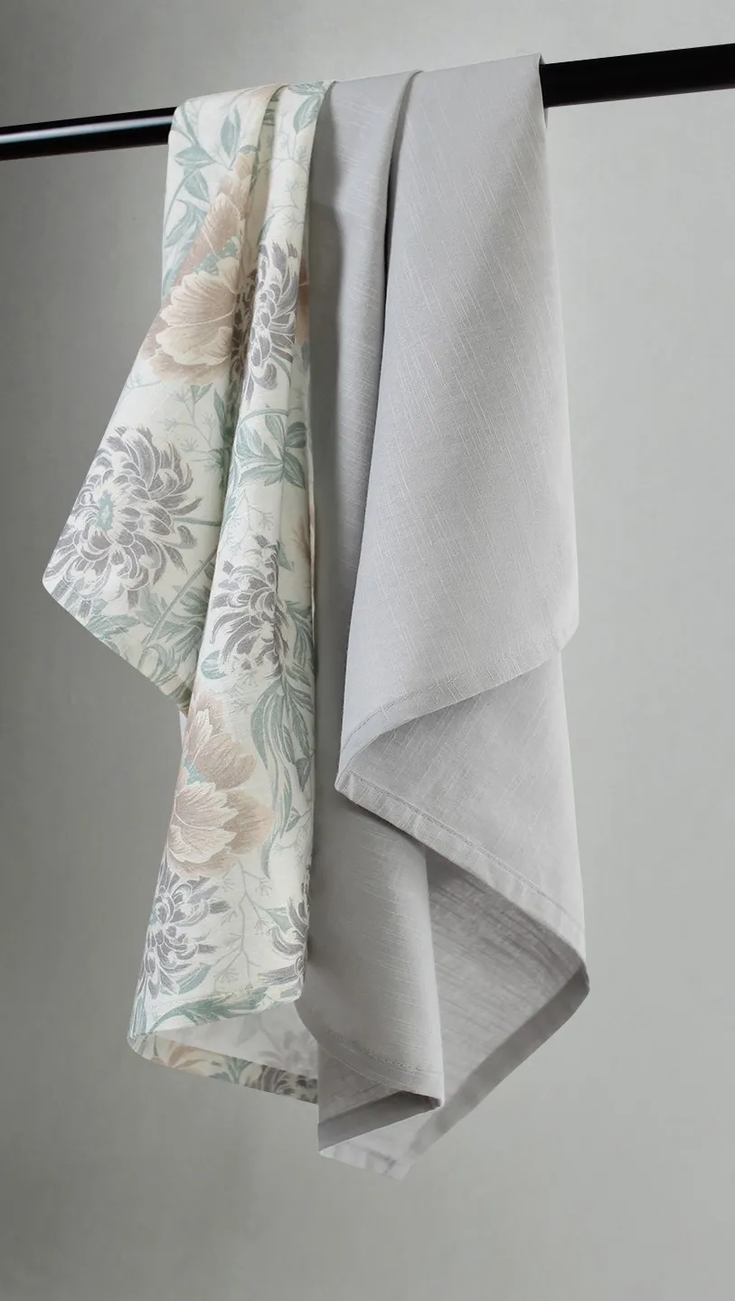 Keukenhanddoeken per twee verpakt - Almira (beige)