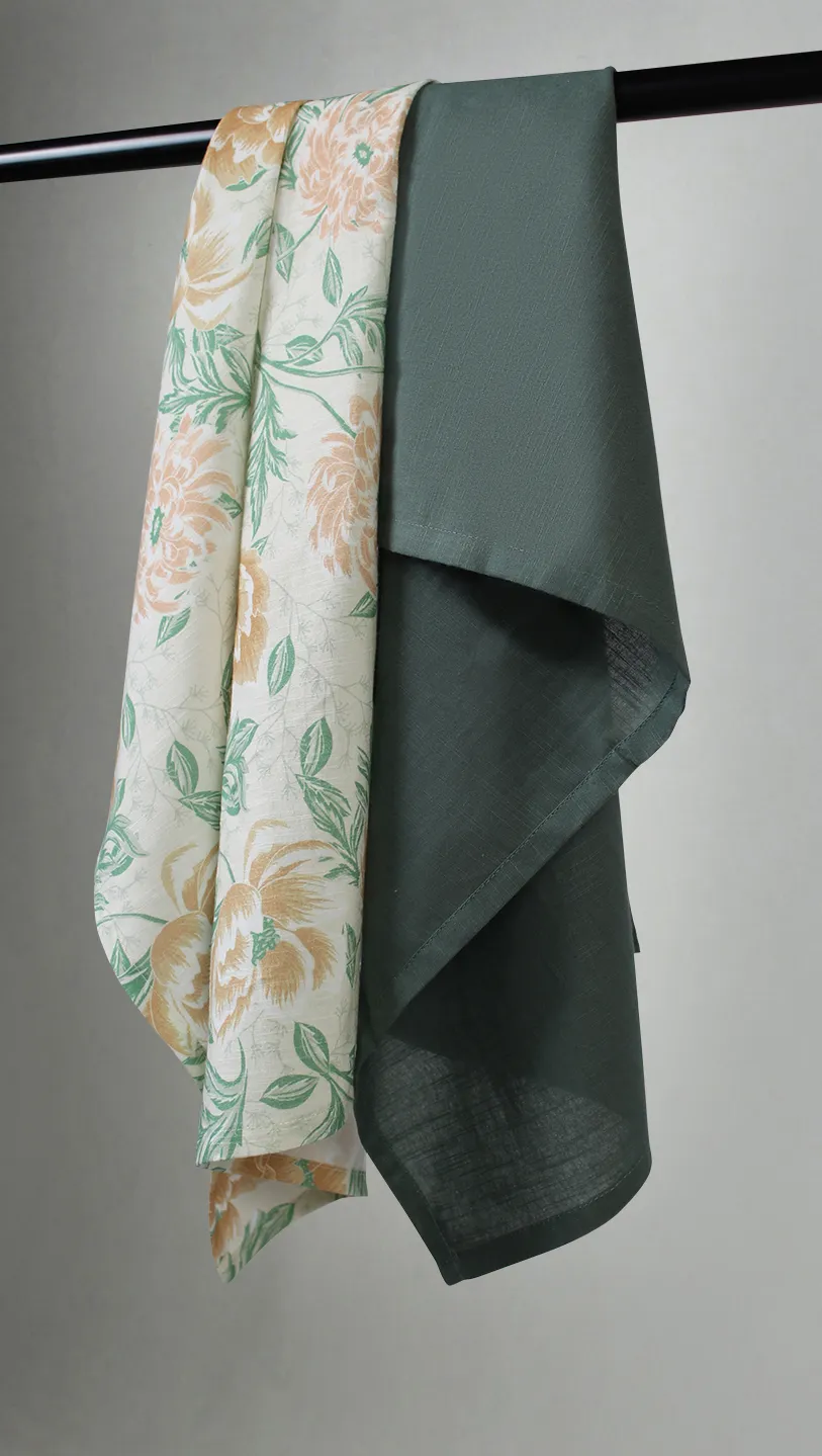 Keukenhanddoeken per twee verpakt - Almira (geel)