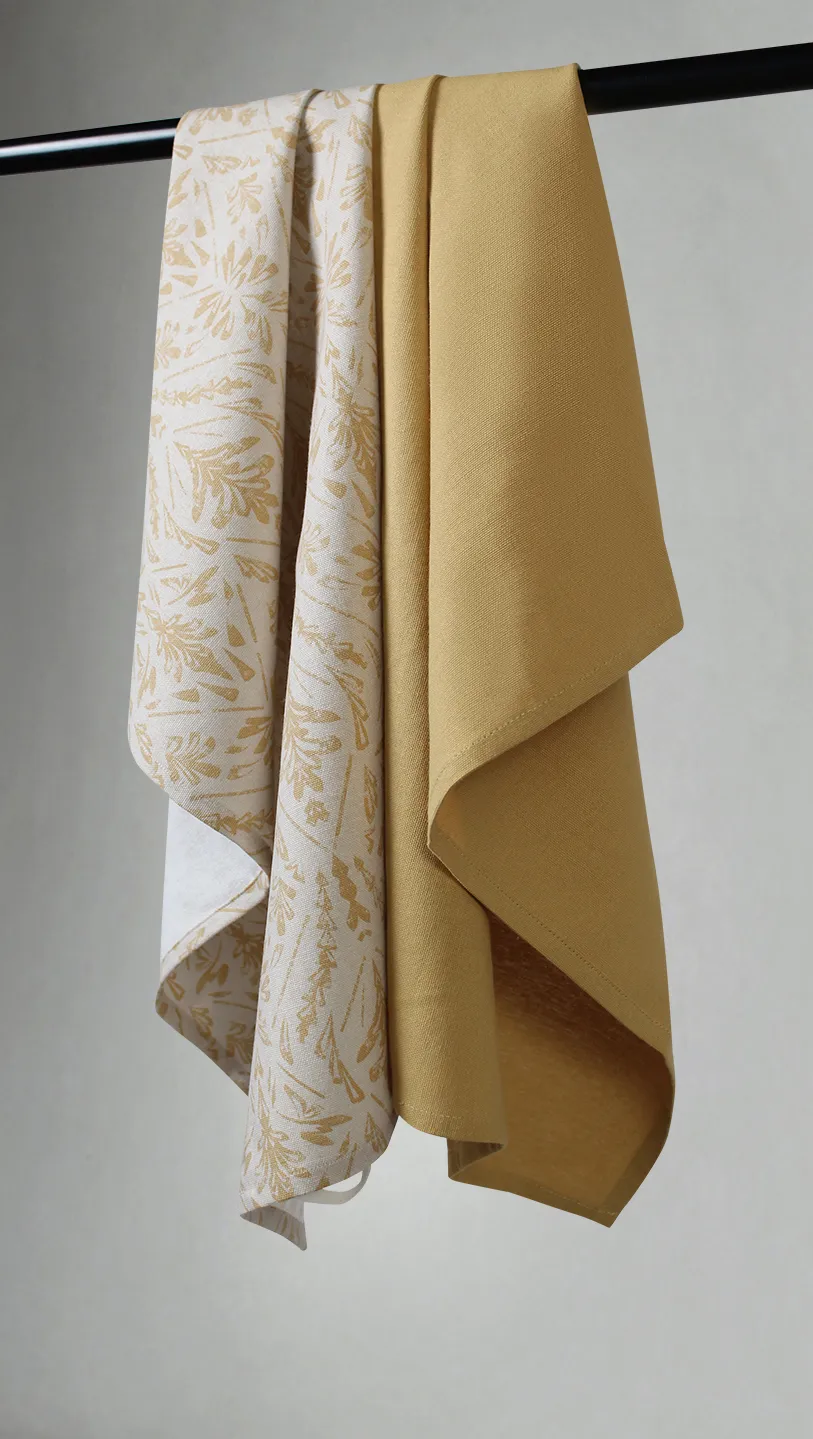 Keukenhanddoeken per twee verpakt - Helmi (geel)