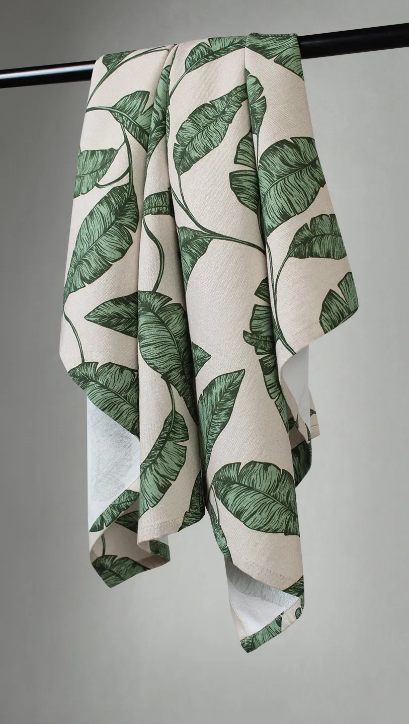 Keukenhanddoeken per twee verpakt - Leaves (groen)