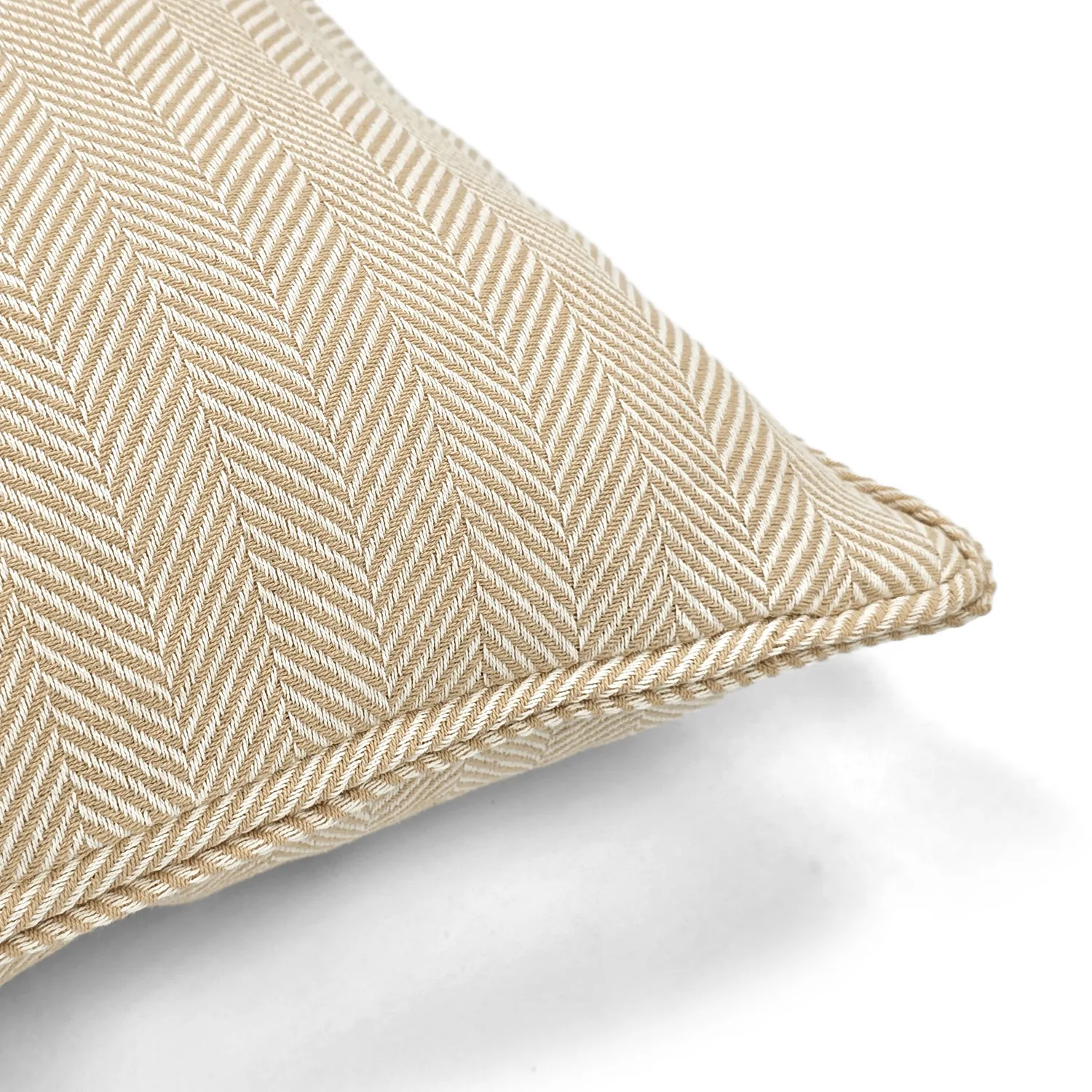 Kussensloop - Denisa Fishbone (beige/wit)