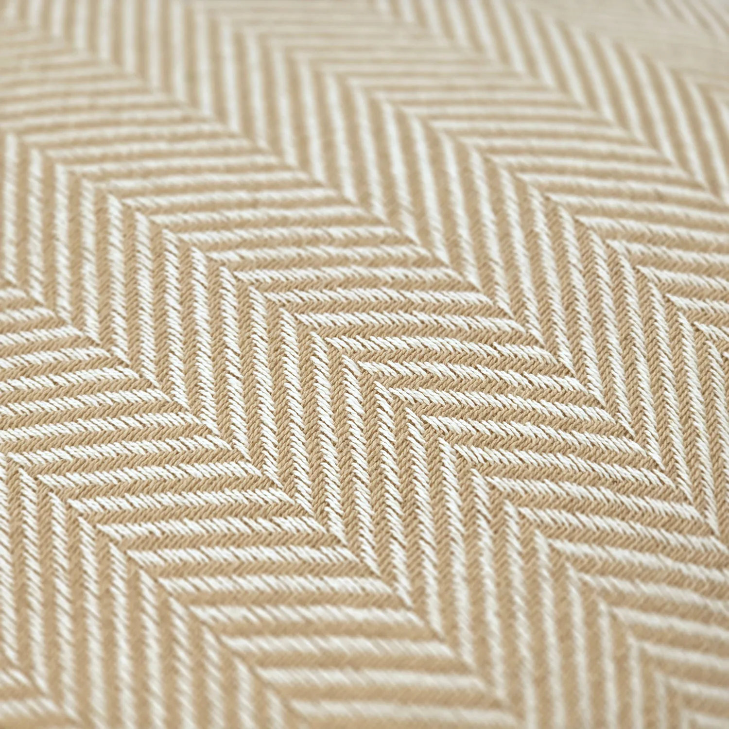 Kussensloop - Denisa Fishbone (beige/wit)